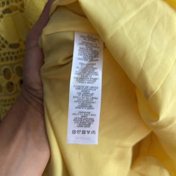 ASOS Yellow Lace Eyelet Dress - beautiful details- US6 - Picture 7 of 8